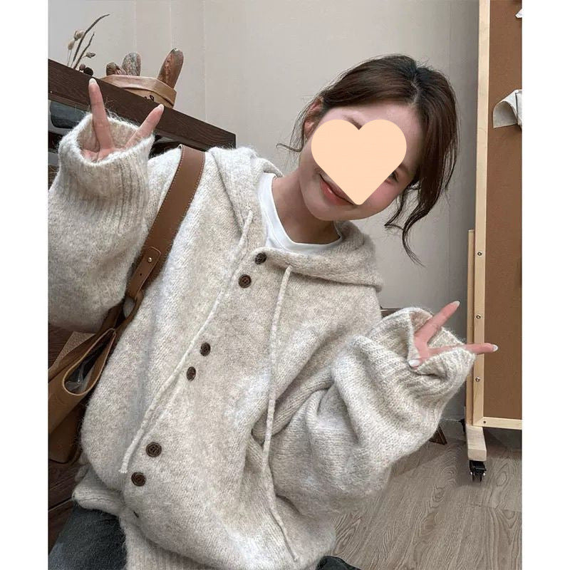 Thickened Korean Style Top With Loose And Lazy Style Knitwear