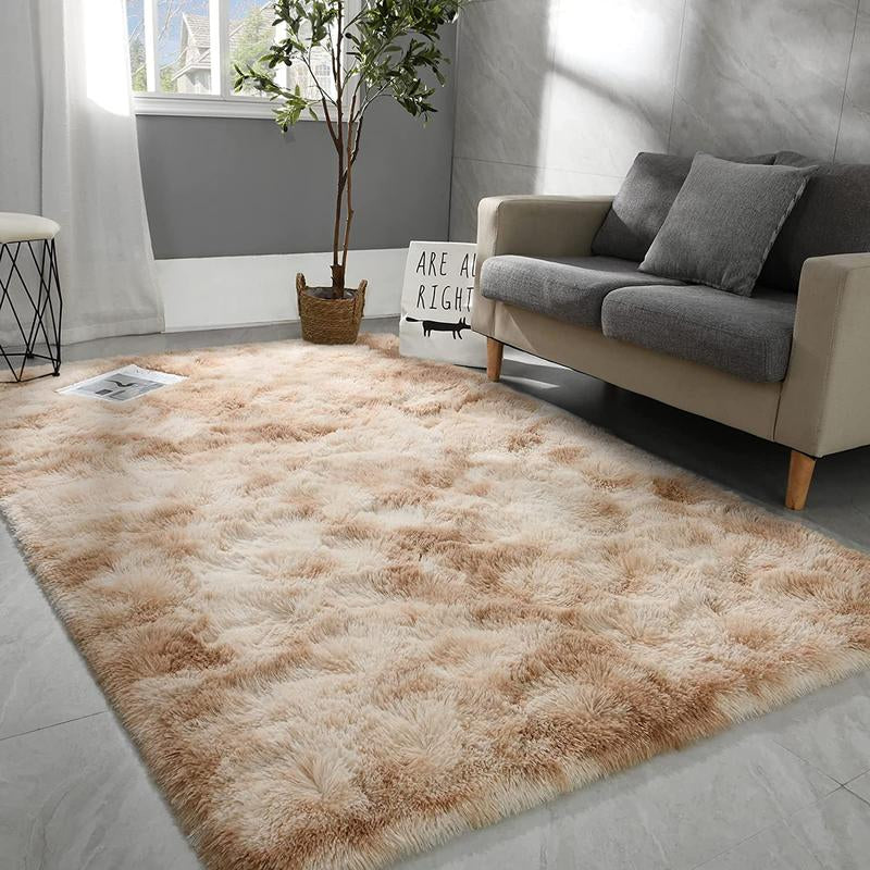 Solid Color Fluffy Rug, 1 Count Non-Slip Soft Plush Area Rug, Soft Shaggy Rug, Fluffy Modern Rug, Decorative Carpet for Home Living Room Bedroom Study Room, Home Decor, Furry Soft Rugs