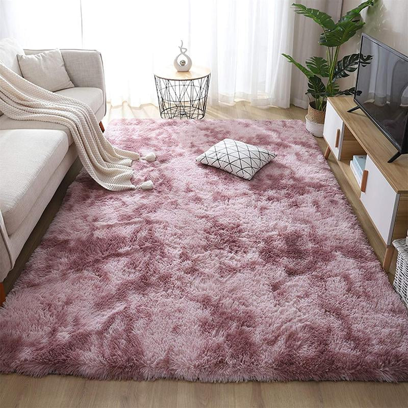 Solid Color Fluffy Rug, 1 Count Non-Slip Soft Plush Area Rug, Soft Shaggy Rug, Fluffy Modern Rug, Decorative Carpet for Home Living Room Bedroom Study Room, Home Decor, Furry Soft Rugs