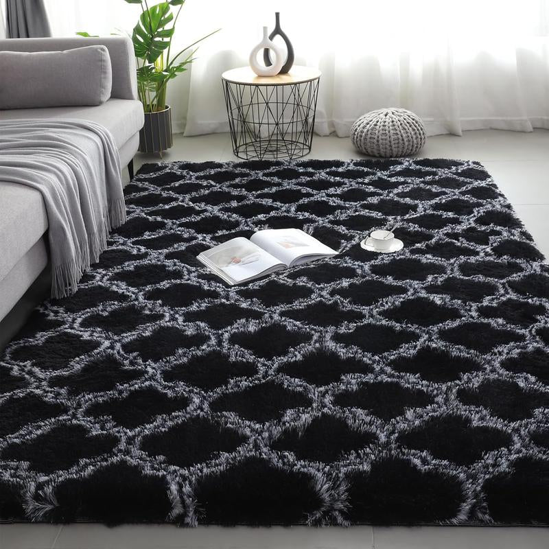 Solid Color Fluffy Rug, 1 Count Non-Slip Soft Plush Area Rug, Soft Shaggy Rug, Fluffy Modern Rug, Decorative Carpet for Home Living Room Bedroom Study Room, Home Decor, Furry Soft Rugs