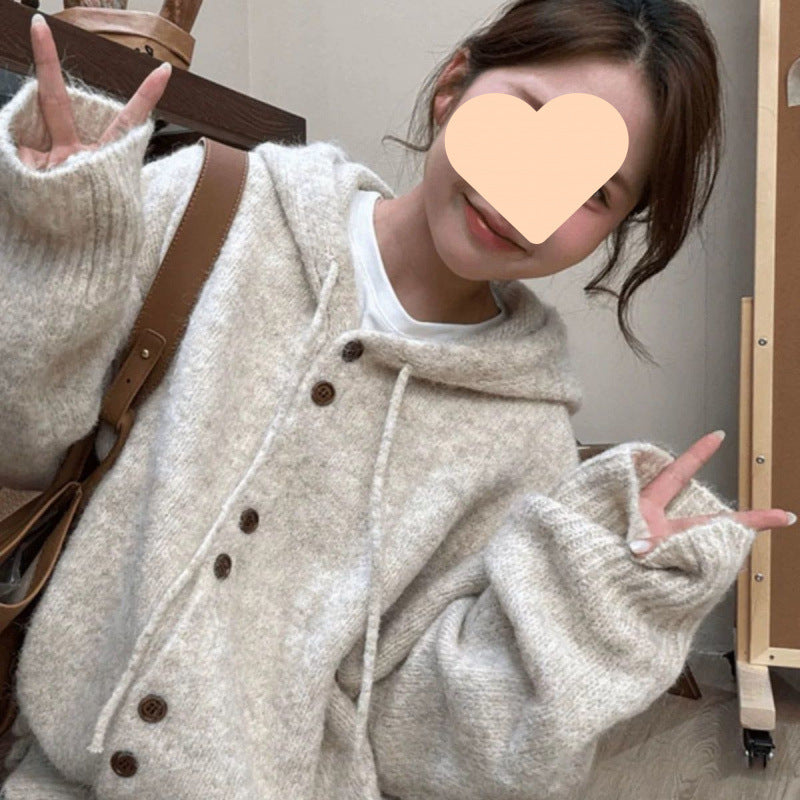 Thickened Korean Style Top With Loose And Lazy Style Knitwear