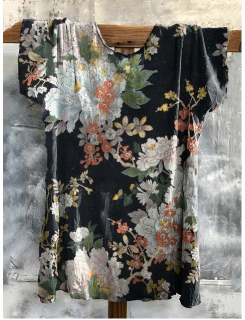 Fashion Digital Printing Loose Casual Women's Top