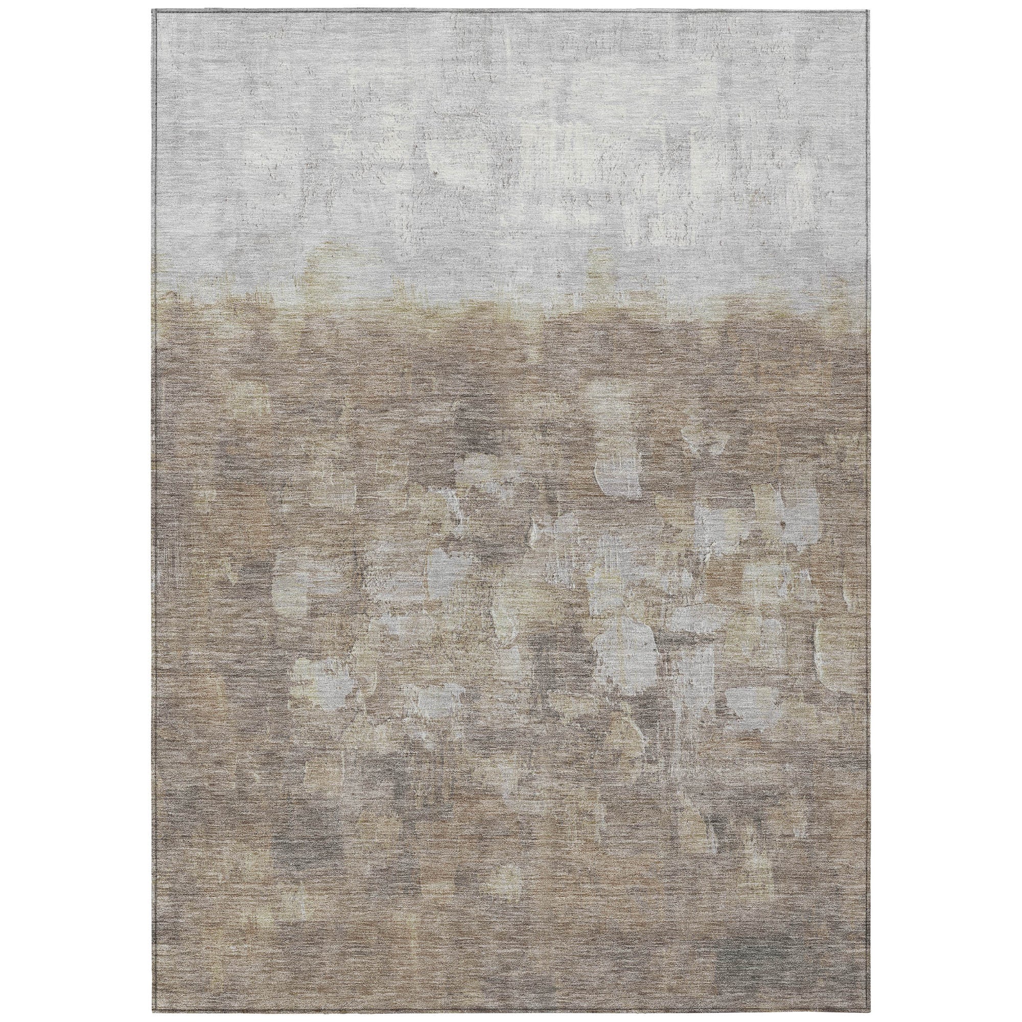 8' X 10' Taupe And Silver Abstract Washable Indoor Outdoor Area Rug-8