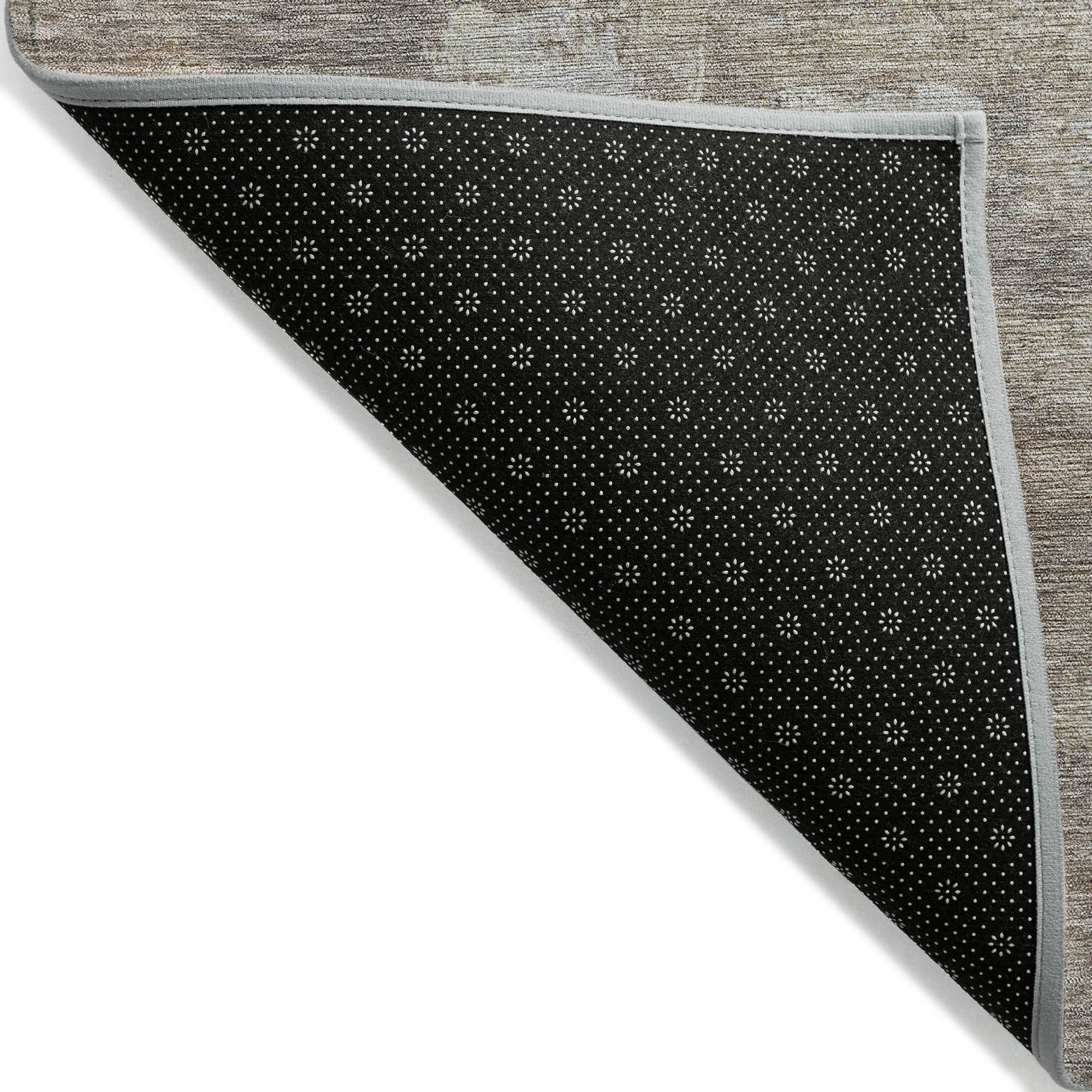 8' X 10' Taupe And Silver Abstract Washable Indoor Outdoor Area Rug-1