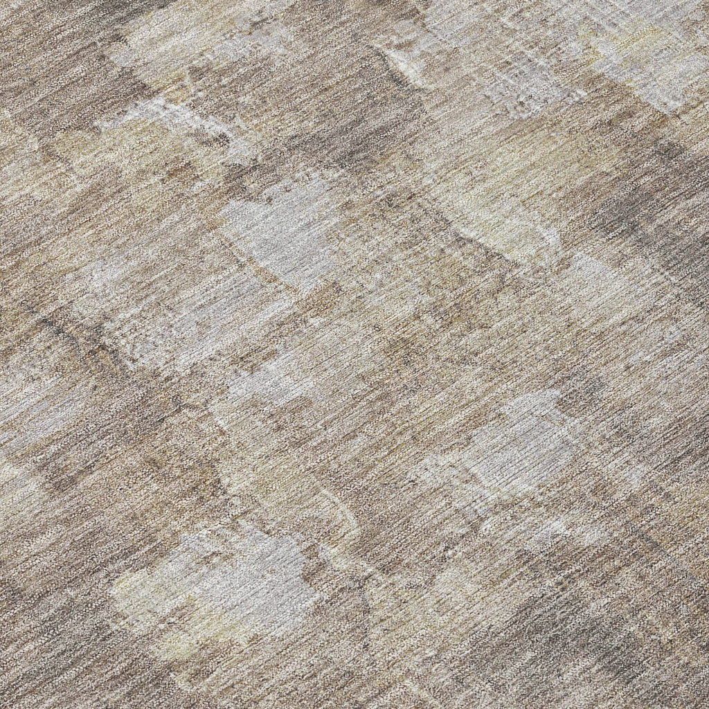8' X 10' Taupe And Silver Abstract Washable Indoor Outdoor Area Rug-7