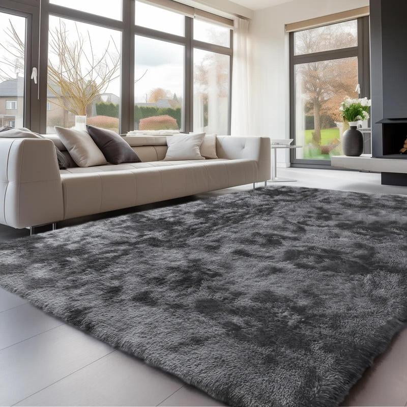 Solid Color Fluffy Rug, 1 Count Non-Slip Soft Plush Area Rug, Soft Shaggy Rug, Fluffy Modern Rug, Decorative Carpet for Home Living Room Bedroom Study Room, Home Decor, Furry Soft Rugs