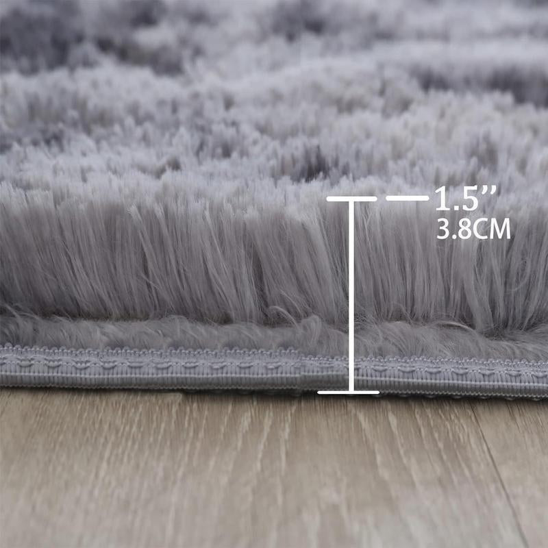 Solid Color Fluffy Rug, 1 Count Non-Slip Soft Plush Area Rug, Soft Shaggy Rug, Fluffy Modern Rug, Decorative Carpet for Home Living Room Bedroom Study Room, Home Decor, Furry Soft Rugs
