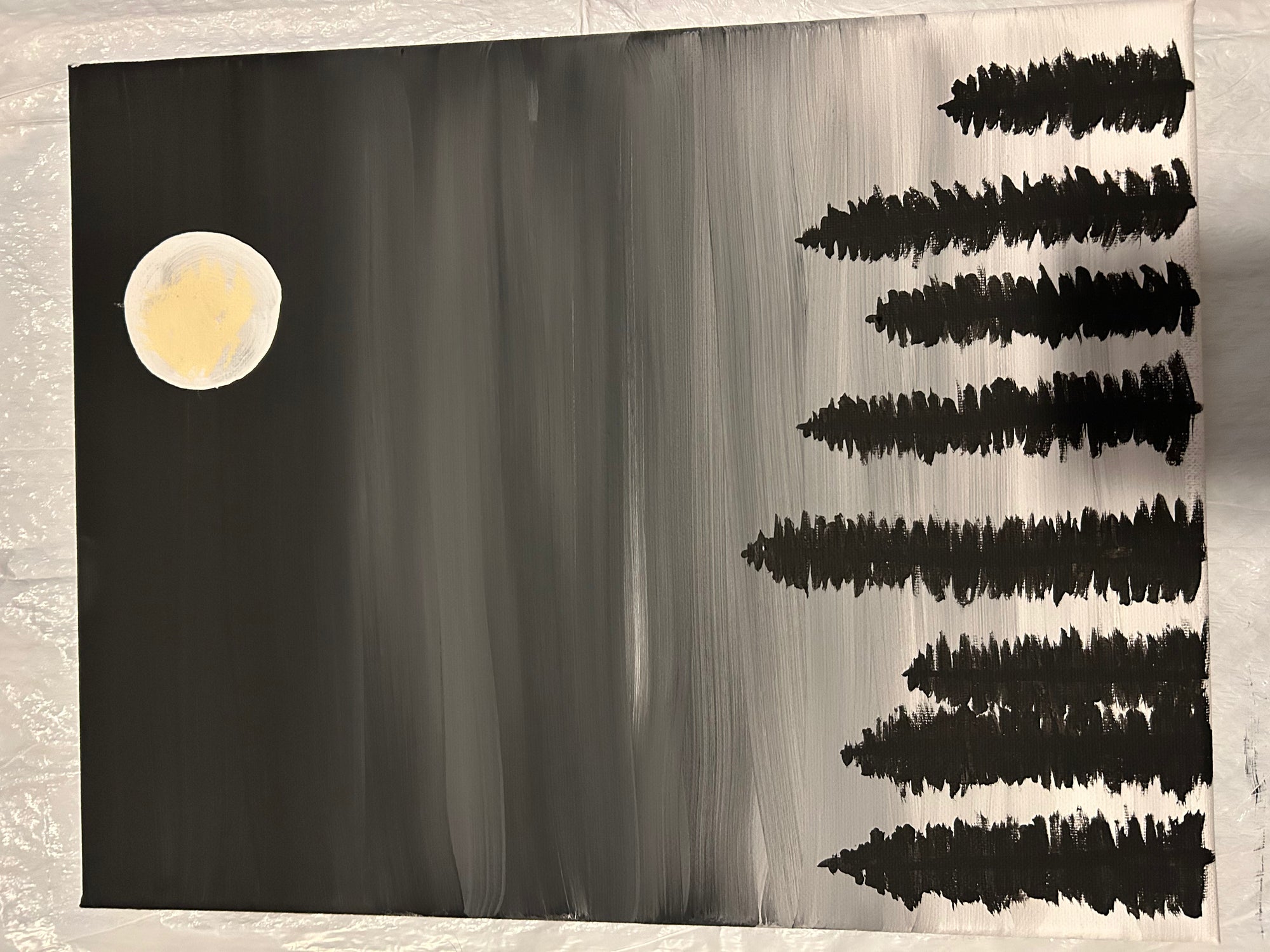 black monochrome trees