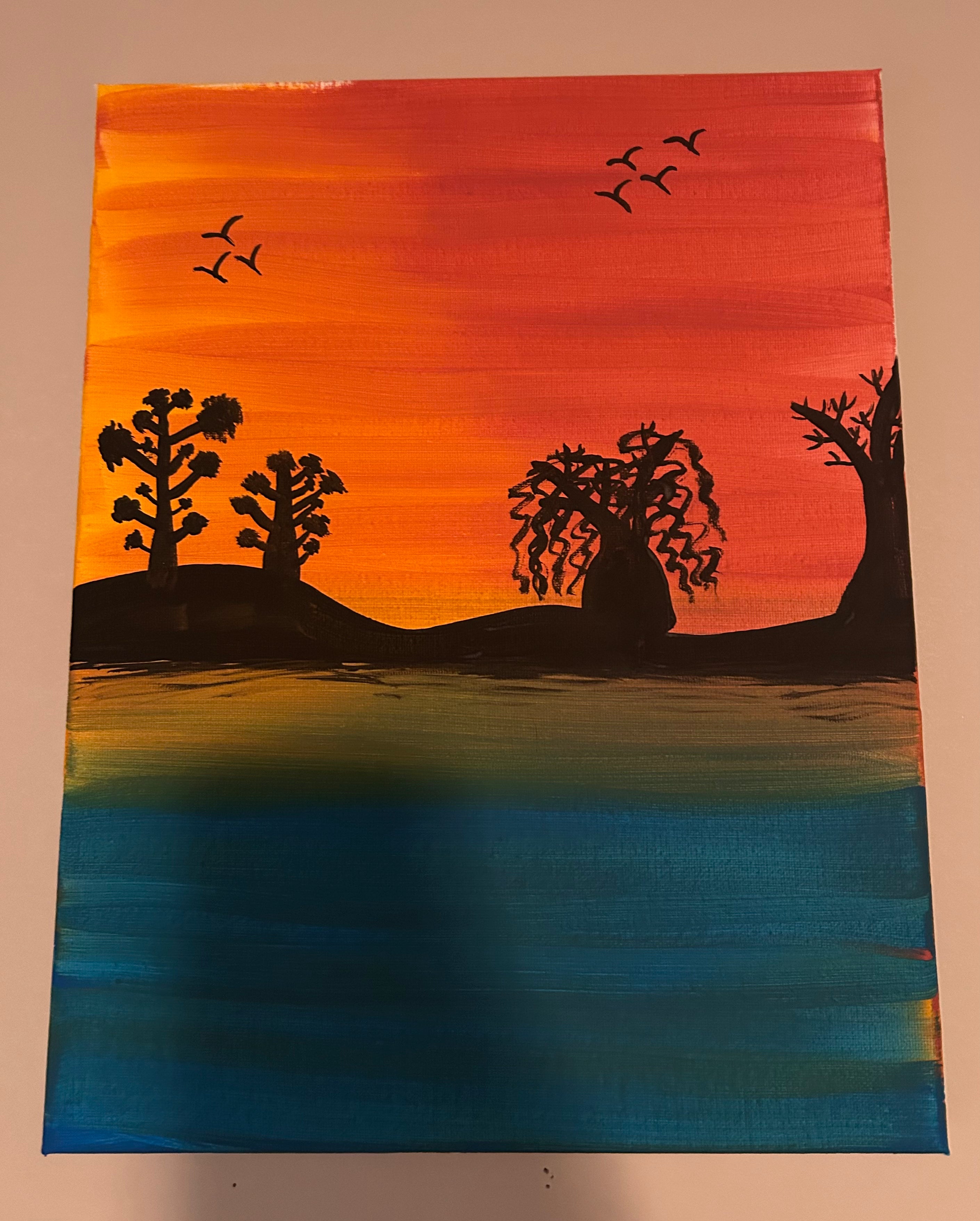sunset trees