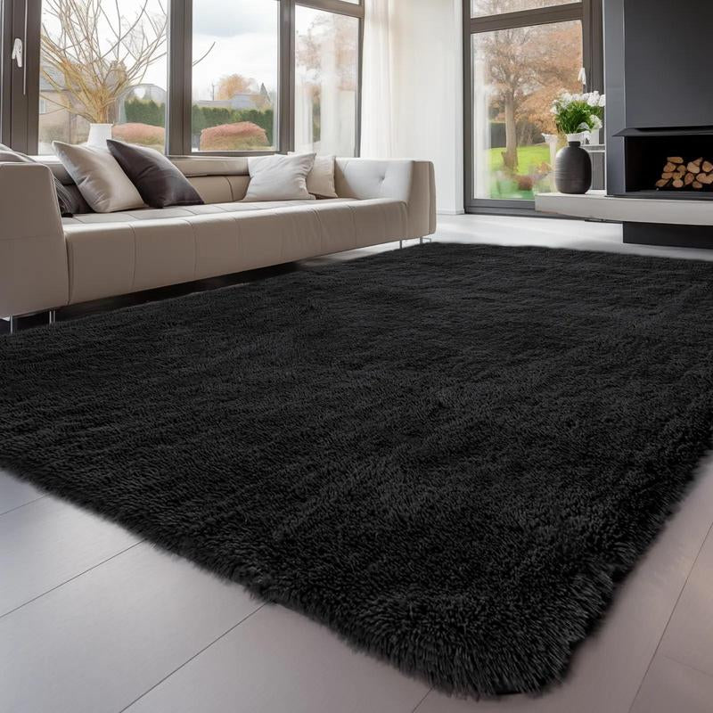 Solid Color Fluffy Rug, 1 Count Non-Slip Soft Plush Area Rug, Soft Shaggy Rug, Fluffy Modern Rug, Decorative Carpet for Home Living Room Bedroom Study Room, Home Decor, Furry Soft Rugs