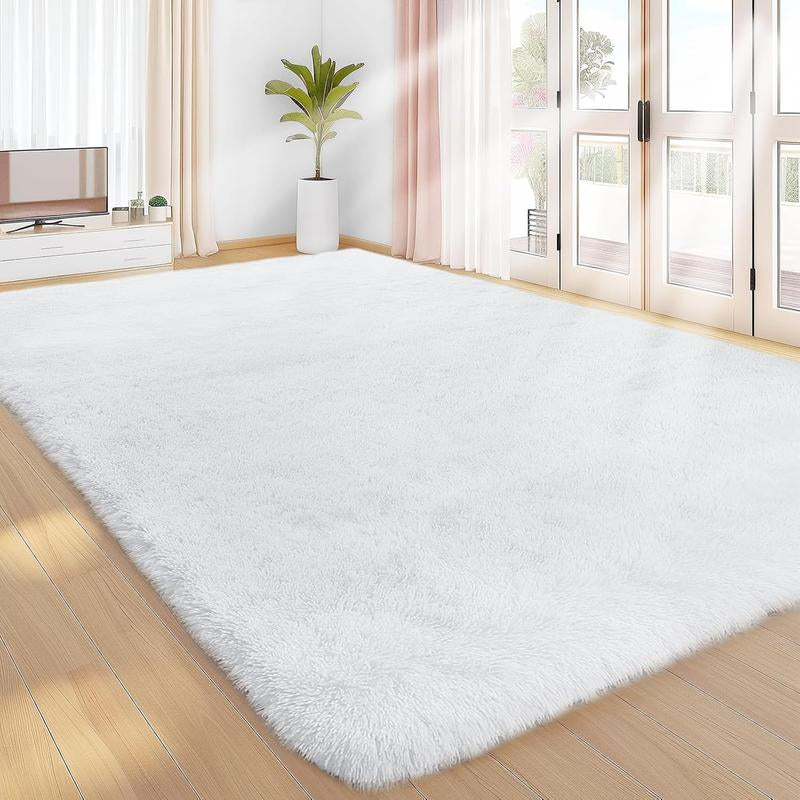 Solid Color Fluffy Rug, 1 Count Non-Slip Soft Plush Area Rug, Soft Shaggy Rug, Fluffy Modern Rug, Decorative Carpet for Home Living Room Bedroom Study Room, Home Decor, Furry Soft Rugs