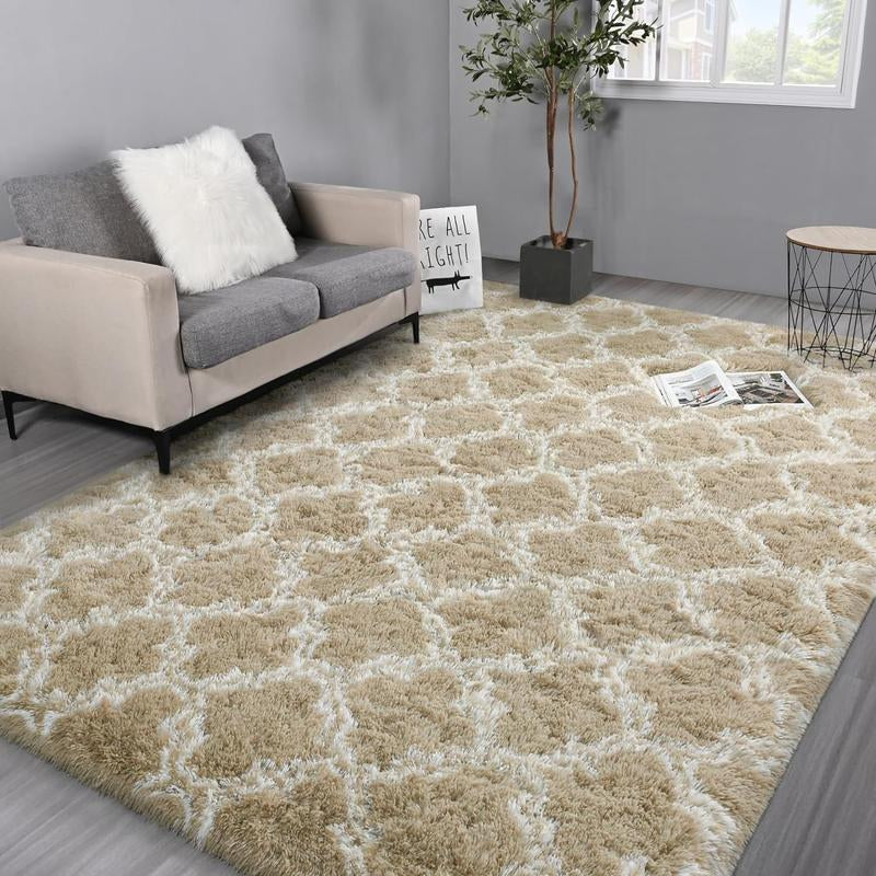 Solid Color Fluffy Rug, 1 Count Non-Slip Soft Plush Area Rug, Soft Shaggy Rug, Fluffy Modern Rug, Decorative Carpet for Home Living Room Bedroom Study Room, Home Decor, Furry Soft Rugs