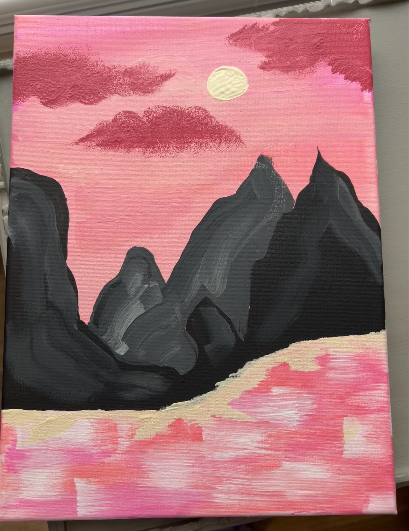 pink mountain seas